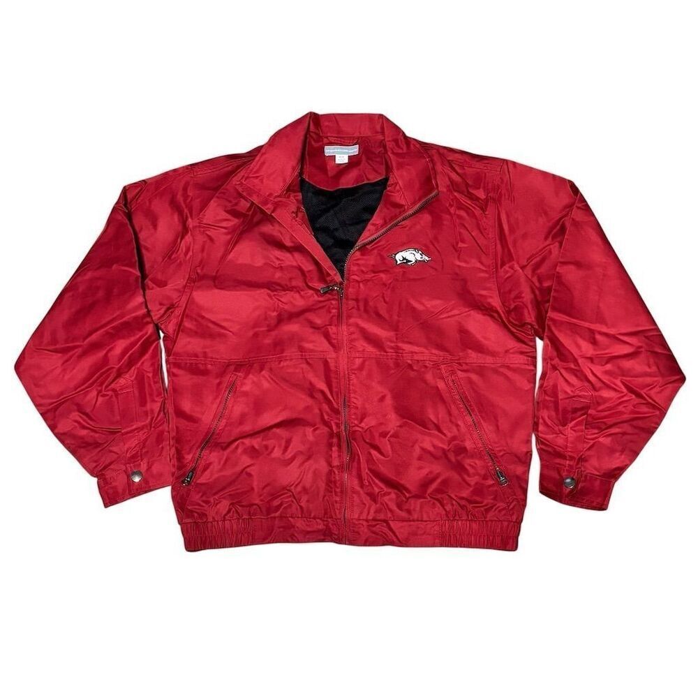 Cutter & Buck Men's Red Full Zip Windbreaker Jacket Arkansas Razorbacks M